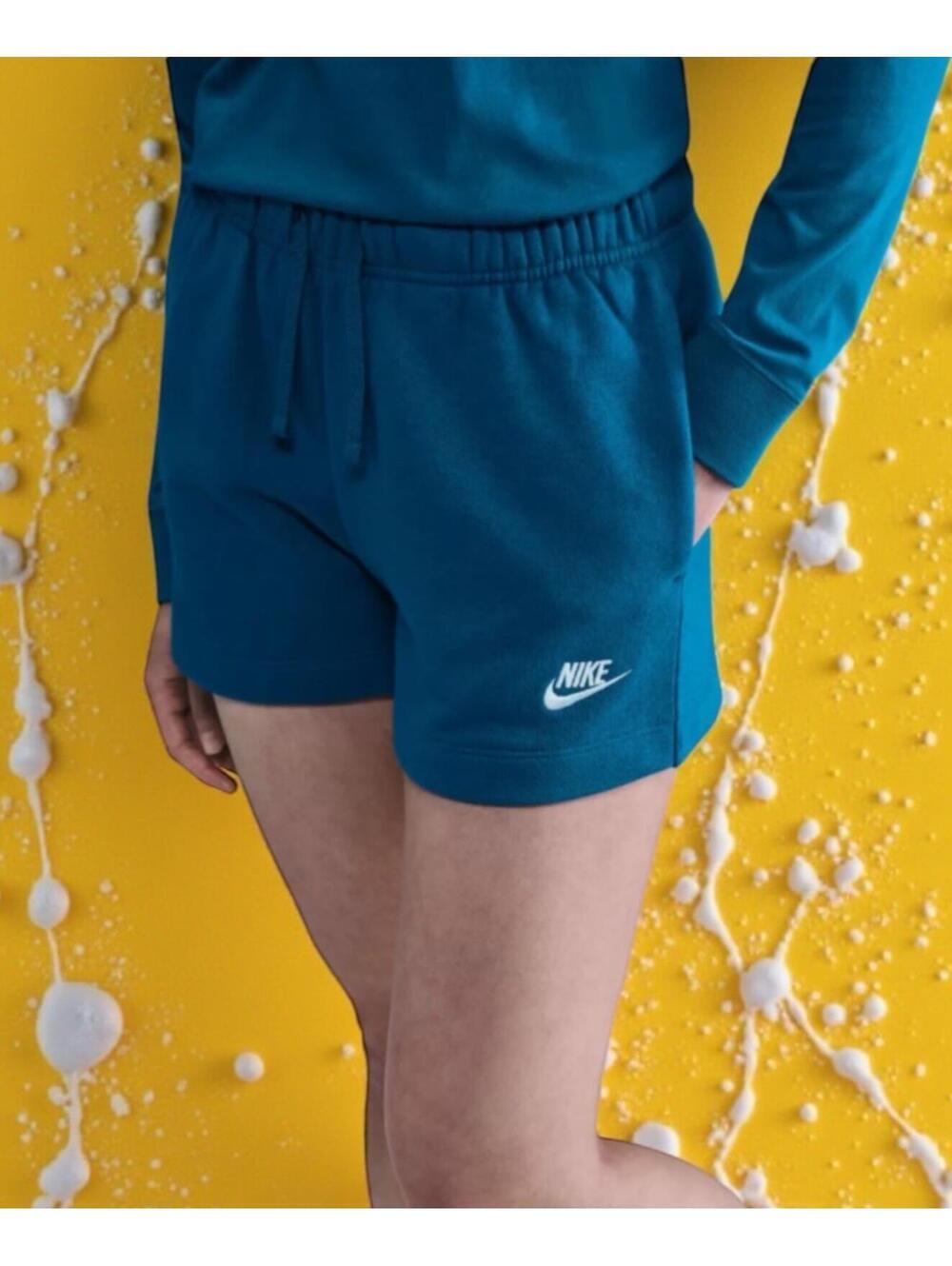 NWT $50 Women's NIKE DQ5802-301 Club Fleece Mid-Rise Shorts Green Abyss Size XL